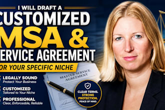 draft a customized msa and service agreement for your specific niche