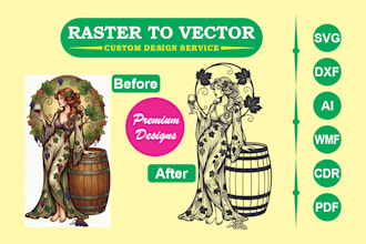 do manual vector tracing, convert raster to vector