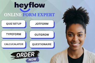 set up heyflow quiz, jotform, typeform, outgrow calculator questionnaire