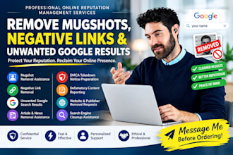 remove mugshots, negative links and unwanted google results