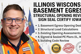 illinois wisconsin basement egress structural opening review sign seal certify