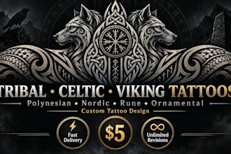 create tribal polynesian ornamental celtic viking nordic and rune tattoos