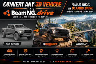 convert any 3d vehicle into beamng drive beamng map, custom maps, beamng track