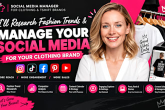 research fashion trends and manage social media for clothing and tshirt brand