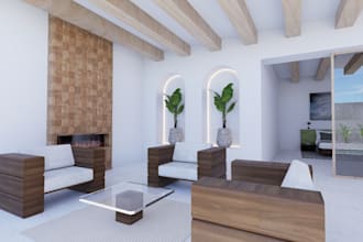 design and rendering interior, furniture super realistic
