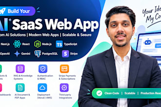 build a custom ai saas web app with nextjs, supabse, openai and stripe