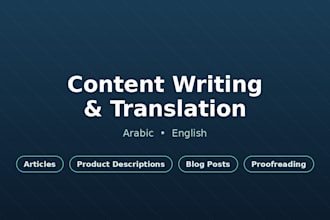 professional arabic and english website content writing
