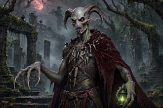 create creepy horror character illustration for you