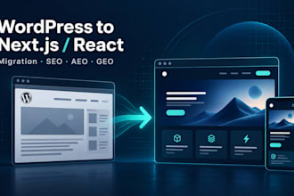migrate wordpress to nextjs or react with SEO aeo and GEO