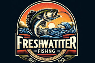 design a creative and professional fisherman logo for your business