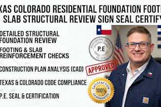 texas colorado residential foundation footing slab structural review sign seal