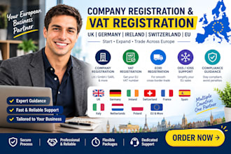company registration and vat registration in UK germany ireland switzerland eu