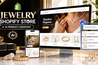 design jewelry shopify store for jewelry brands with ai assistant