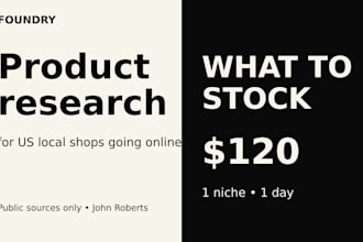 do product research for US local shops going online