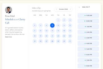 build a booking calendar with timezone and payment integration