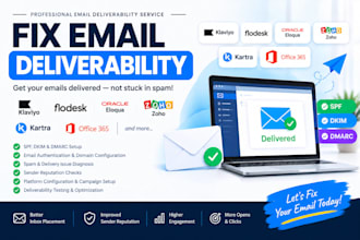 fix email deliverability klaviyo flodesk eloqua zoho kartara office365 campaign