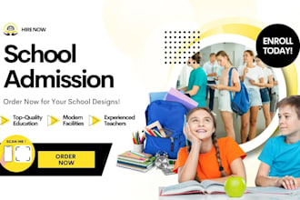 design school flyers, admission posters and social media graphics