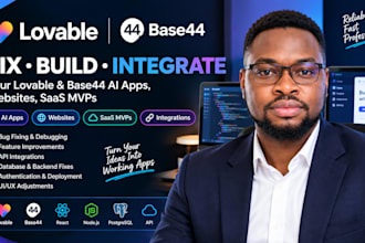 fix lovable and base44 ai apps, websites, saas mvps and integrations
