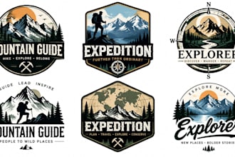 design mountain guide, expedition and explorer logo