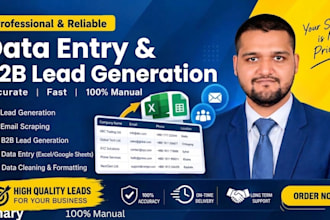do b2b lead generation, data entry, and excel data cleaning