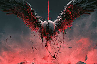 make a heavy metal cover artwork no ai