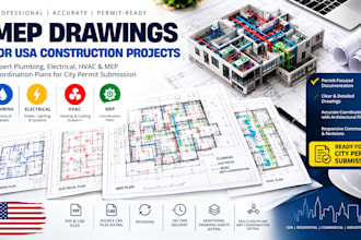 do plumbing, electrical, mep, hvac drawing for nj,wa,wy,ga,fl USA city permit