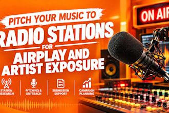 pitch your music to radio stations for airplay and artist exposure