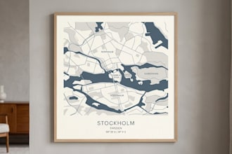 design custom wall art maps for your room or your work place