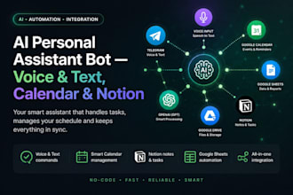 build an ai personal assistant bot with voice text calendar and notion