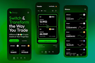 design crypto wallet app, payment wallet, fintech, banking and blockchain app