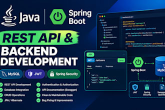 develop java spring boot rest apis and backend applications