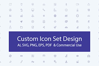 design custom icon sets in ai, svg, png, eps and PDF