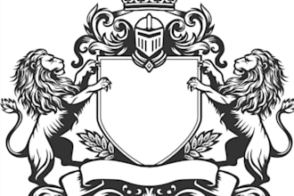 design custom coat of arms, family crest and heraldic logo