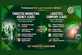 provide targeted marketing agency and logistics company leads