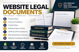 create privacy policy, terms, gdpr, hipaa and ccpa compliant website legal pages