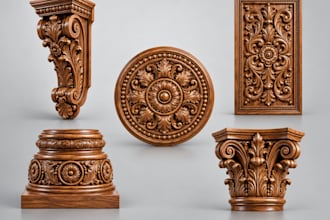 create detailed 3d ornamental models for cnc, fibreglass, and 3d printing