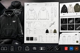 create a streetwear tech pack for your clothing brand for production use