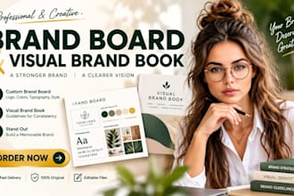 design a brand board and visual brand book for your small business