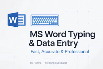 do ms word typing, data entry and document formatting