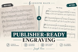 engrave and format your sheet music to publisher ready quality