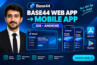 convert your base44 web app to ios and android app