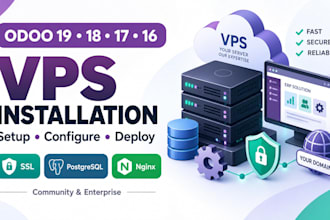install and configure odoo 19, 18, 17 or 16 on your vps