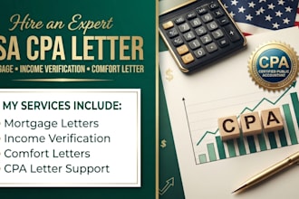 do USA licensed CPA letter mortgage letter income verification comfort letter
