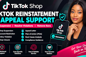 do tiktok reinstatement, tiktok shop appeal, fix suspension or violation, bans