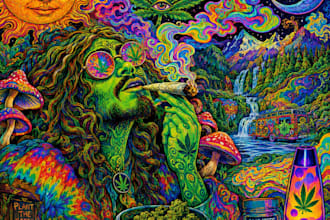 draw amazing psychedelic, stoner, weed unique style