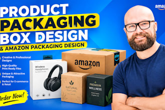 do product packaging box design and amazon packaging design