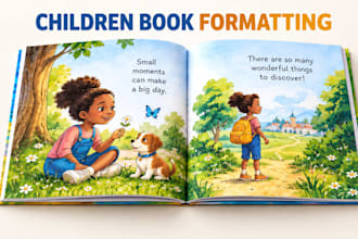 do children book formatting, picture book layout and amazon KDP formatting