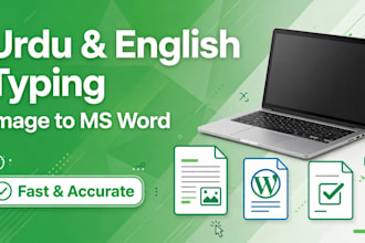 do urdu english typing, image to word and data entry