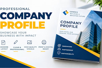 create a professional company profile, business brochure and corporate profile