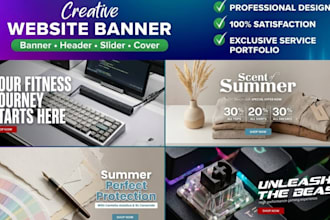 design web banner ads, website banners, headers, and promotional banners